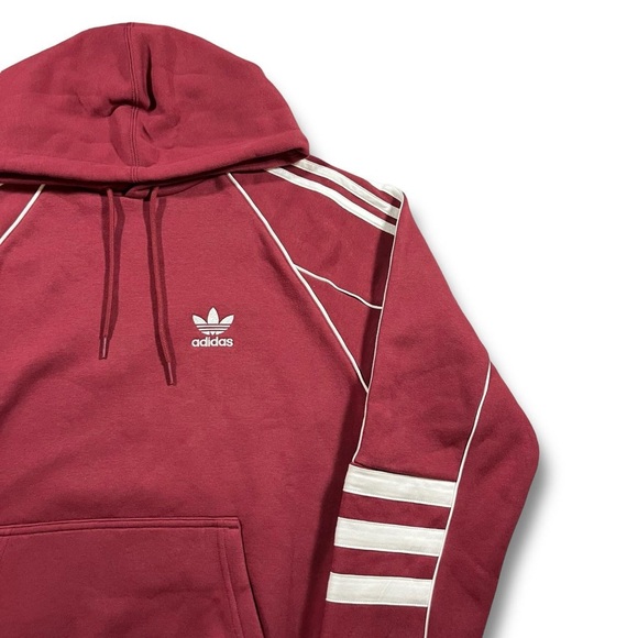 ADIDAS ORIGINALS BURGUNDY TREFOIL HOODIE - (XS-S) - Picture 2 of 4